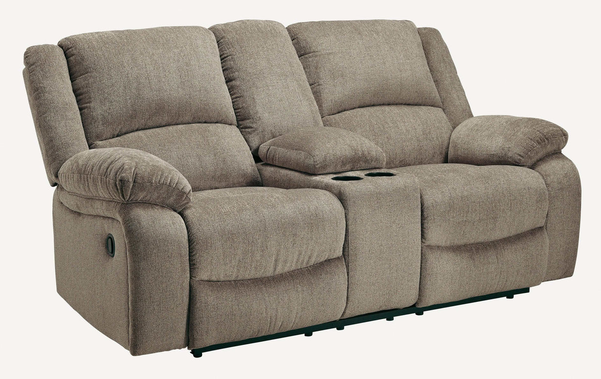 (Online Special Price) Draycoll Pewter Manual Reclining Sofa & Loveseat 2pc Set - Ornate Home