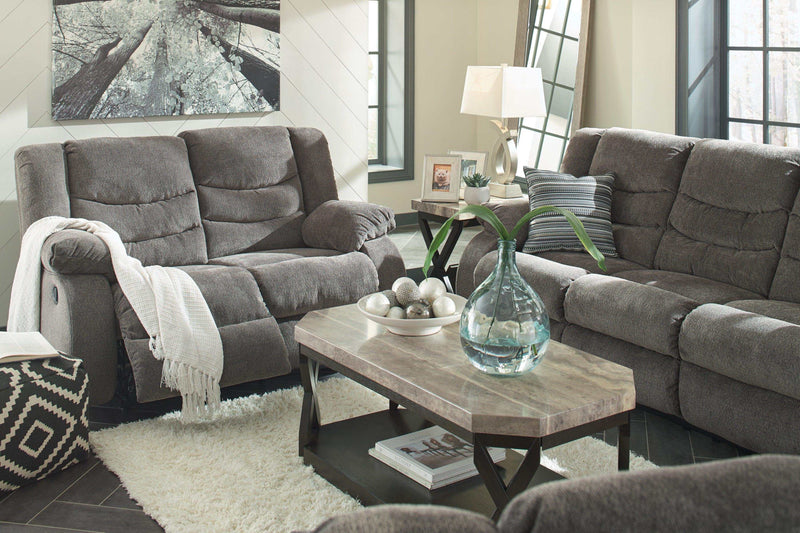 (Online Special Price) Tulen Gray Manual Reclining Sofa & Loveseat - Ornate Home