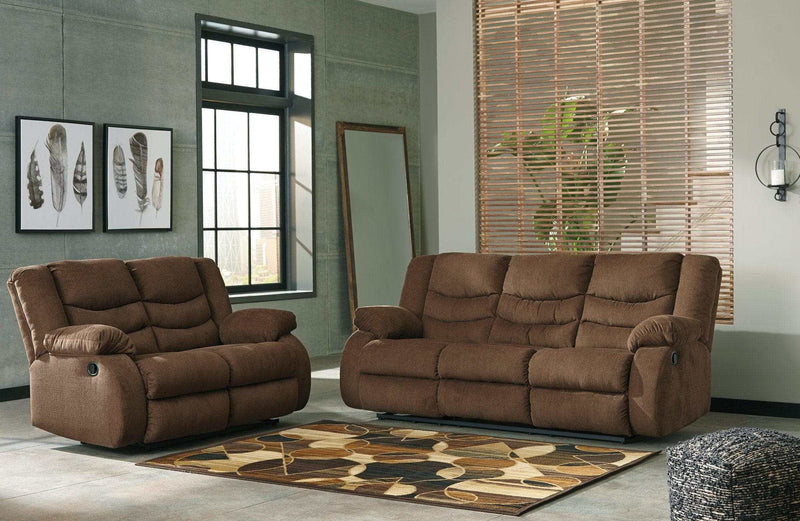 (Online Special Price) Tulen Chocolate Manual Reclining Sofa & Loveseat - Ornate Home
