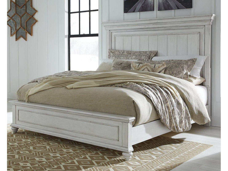 (Online Special Price) Kanwyn Whitewash California King Panel Bed - Ornate Home