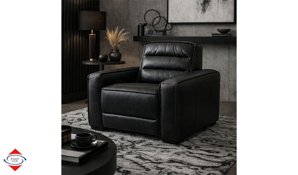 Sandy Black Fabric Dual Power Reclining Chair