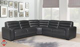 Sandy Black Fabric 5-Pc Dual Power Reclining Sectional with 3 Power Recliners