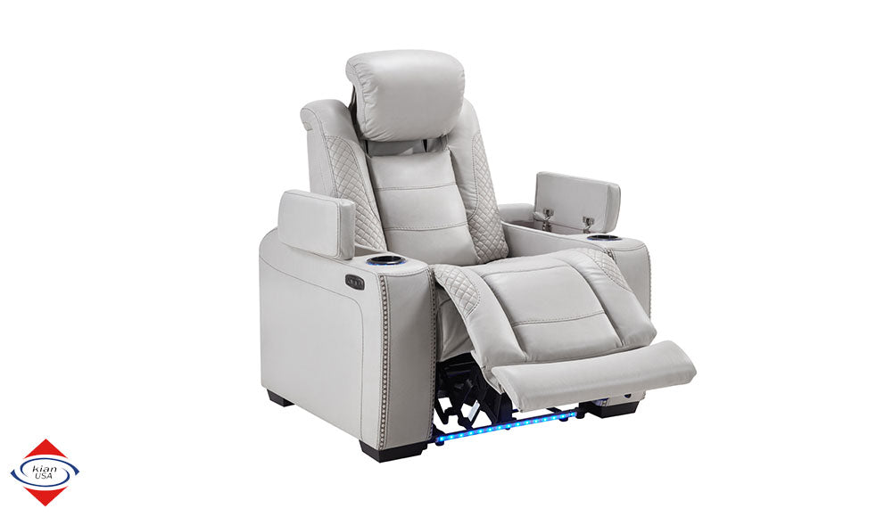Brighton Smoke Fabric Dual Power Reclining Chair