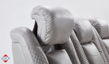 Brighton Smoke Fabric Dual Power Reclining Loveseat with Console