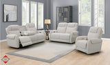 Brighton Smoke Fabric Dual Power Reclining Sofa & Loveseat