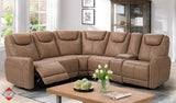 Zion Brown Fabric 6-Pc Power Reclining Sectional with 2 Power Recliners