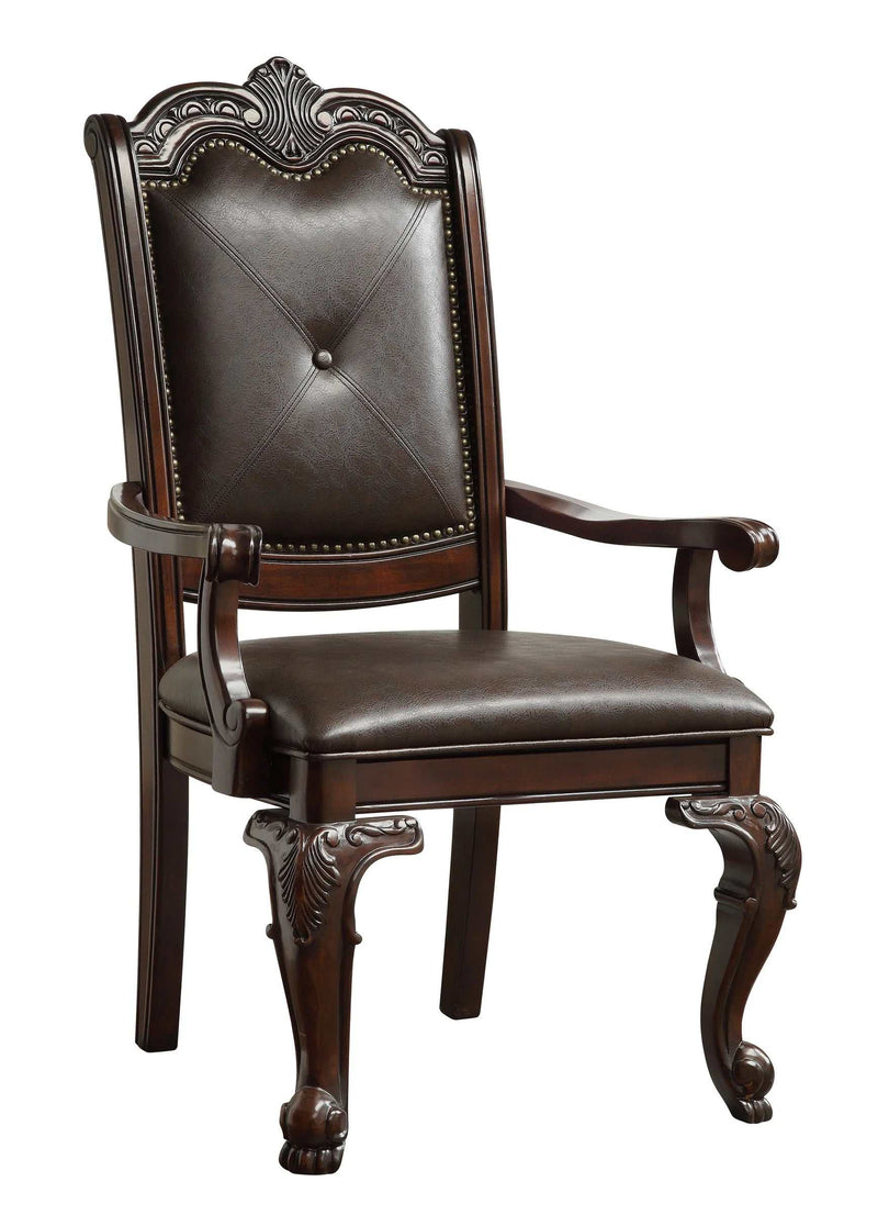 Kiera Rich Dark Brown Arm Chair (Set of 2) - Ornate Home