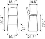 Smart Charcoal Barstool (Set of 2)