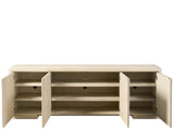 Aurora Light Oak/Carved Stone Credenza