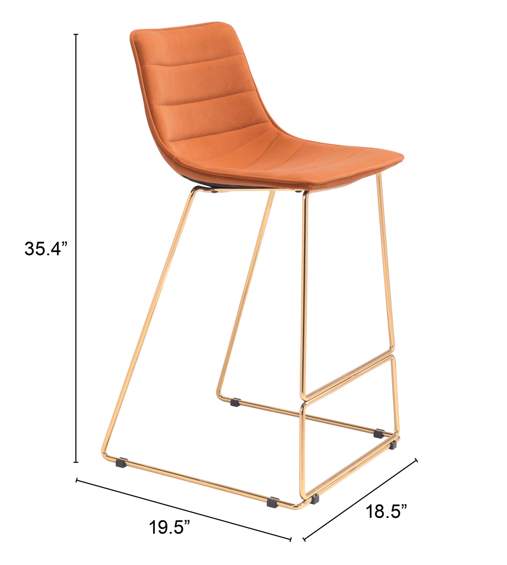 Adele Orange & Gold Barstool (Set of 2)