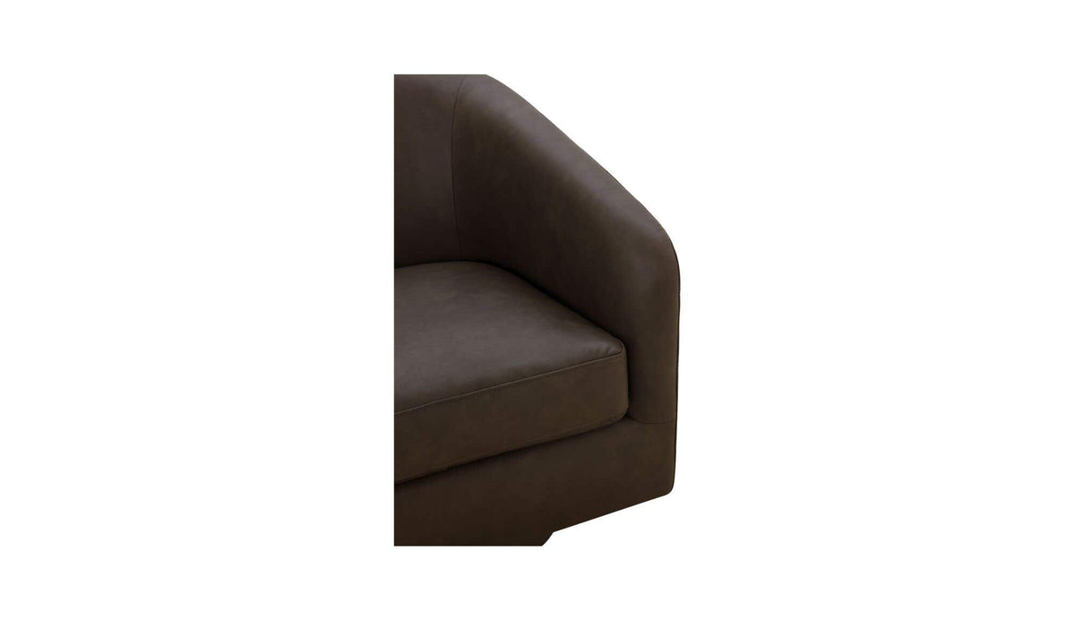 Oscy Taupe Leather Swivel Chair