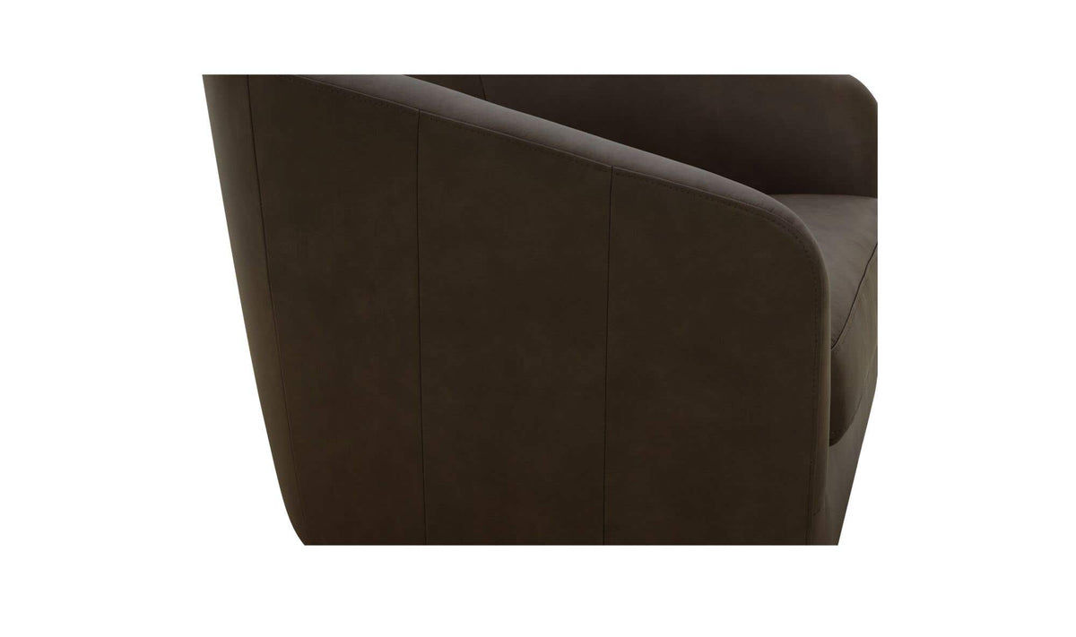 Oscy Taupe Leather Swivel Chair