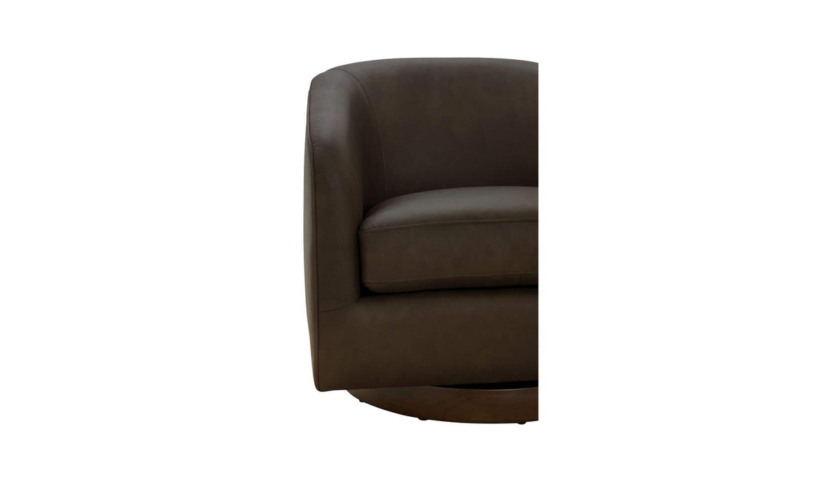Oscy Taupe Leather Swivel Chair