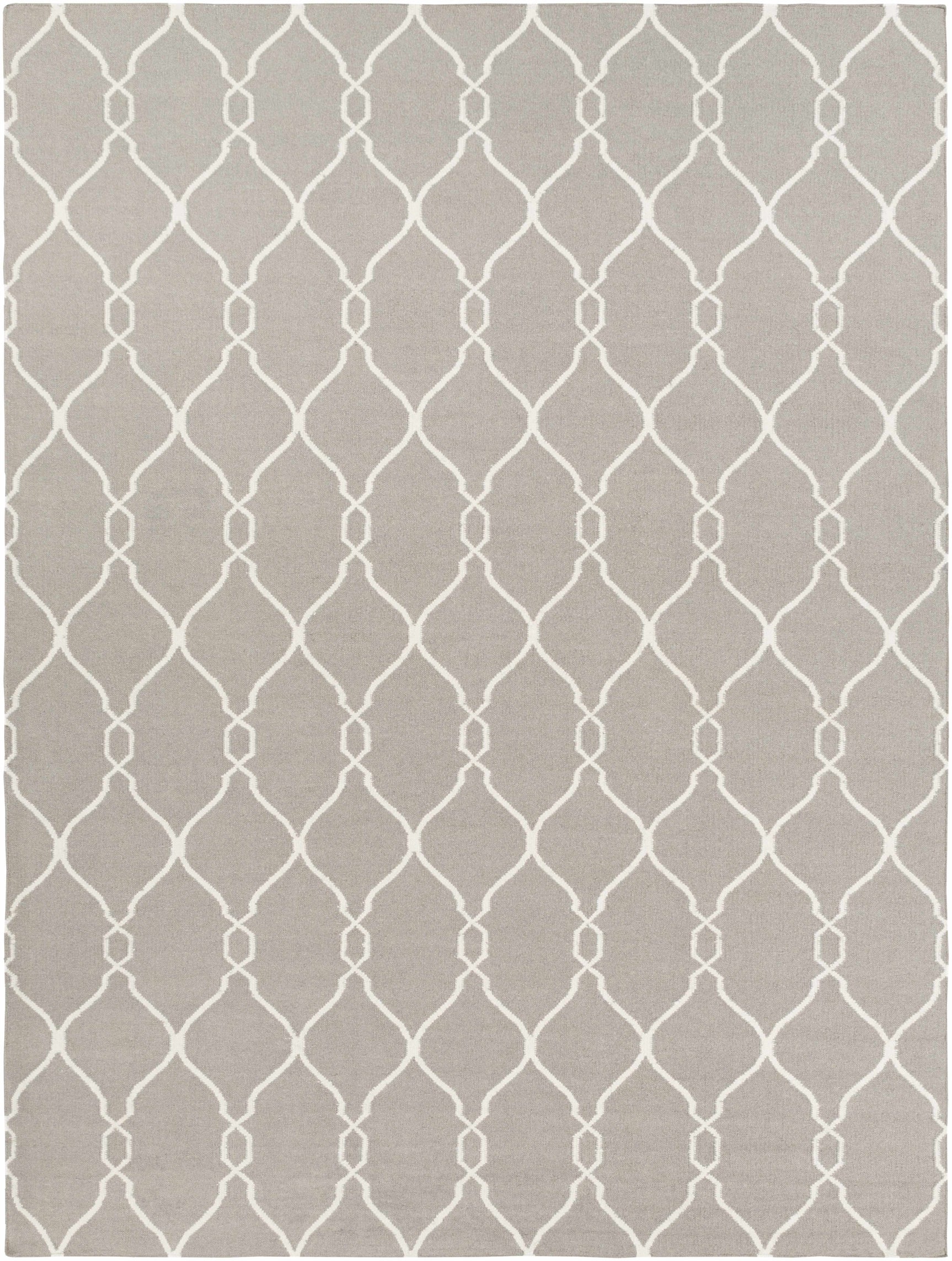 Lamy Beige Trellis Wool Rug - Clearance