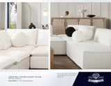 Large White Faux Shearling Round Accent Pillow - Ornate Home