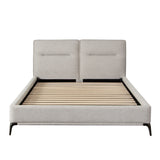 Leandro Mist Sand Fabric Bed - Ornate Home