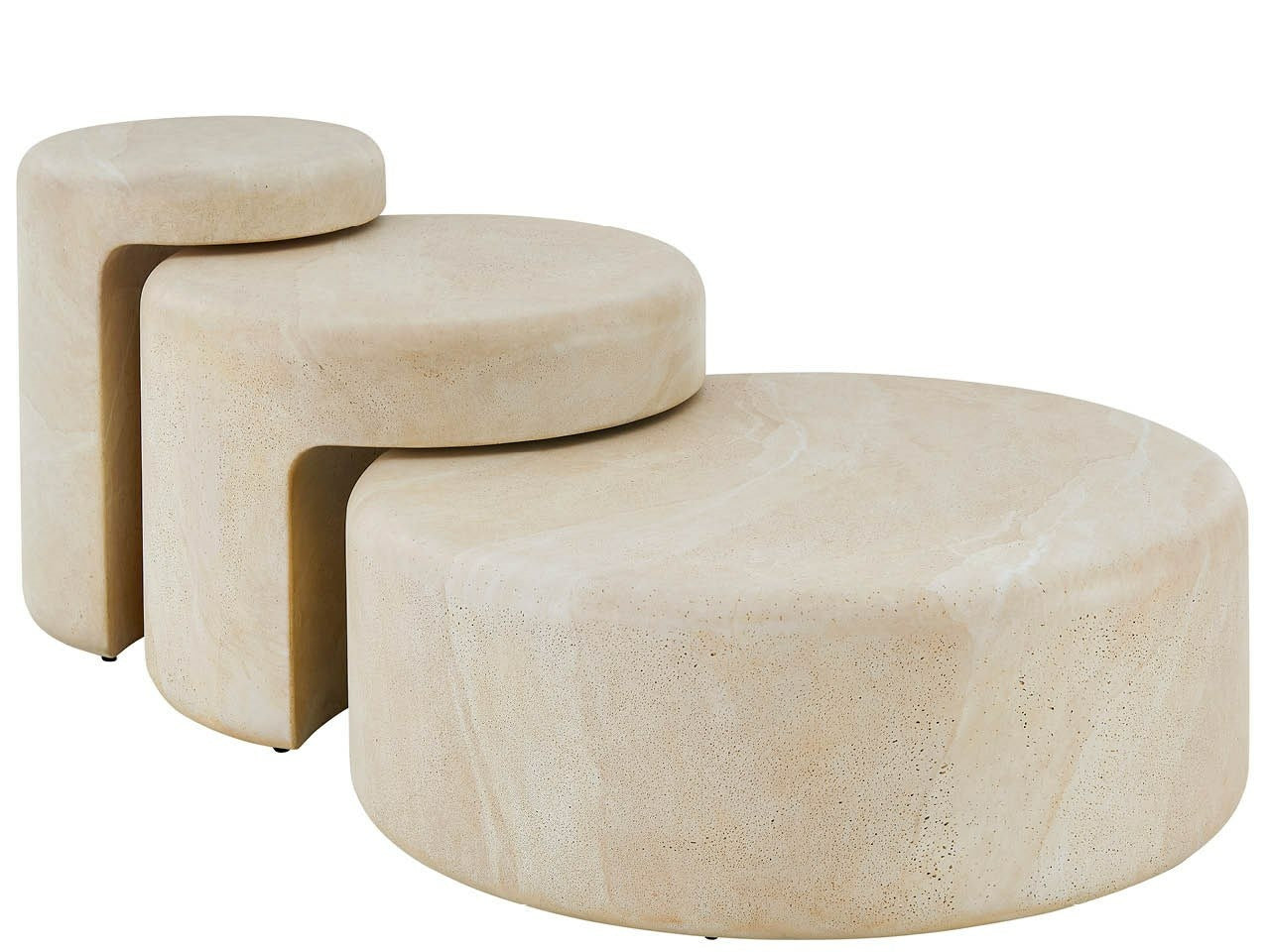 Nimbus Faux Travertine Nesting Tables