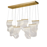 Sheer Waves Gold 8-Light Modern LED Chandelier