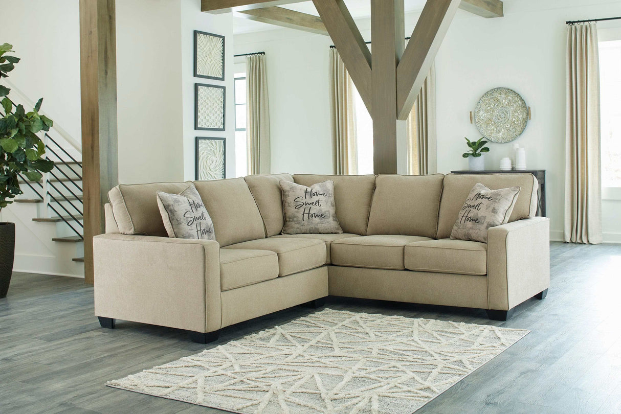 Lucina Quartz Beige 2pc RAF Sectional Sofa - Ornate Home