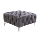Wugtyx Dark GrayVelvet Ottoman