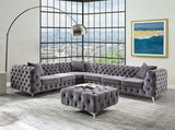 Wugtyx Dark GrayVelvet Ottoman