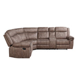 Dollum Two Tone Chocolate Motion Sectional Sofa