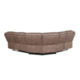 Dollum Two Tone Chocolate Motion Sectional Sofa