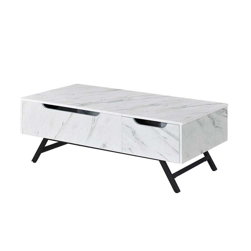 Throm White Coffee Table w/ Lift Top & Storage - Ornate Home