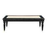 Tayden Natural/Black Coffee Table w/ Marble Top