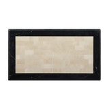Tayden Natural/Black Coffee Table w/ Marble Top