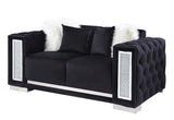 Trislar Black Loveseat w/ 4 Pillows
