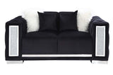 Trislar Black Loveseat w/ 4 Pillows