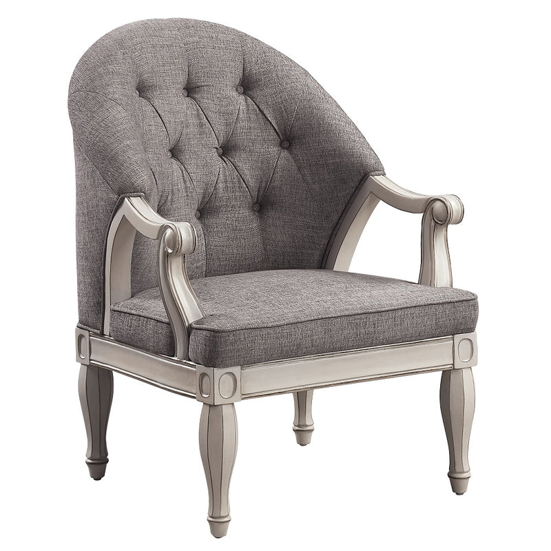 Florian Gray & Antique White Accent Chair - Ornate Home