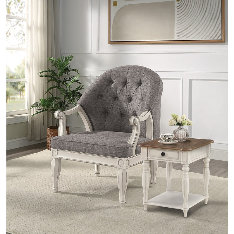 Florian Gray & Antique White Accent Chair - Ornate Home