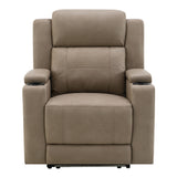 Lugo Camel Leather Aire Power Motion Recliner w/Cup Holder