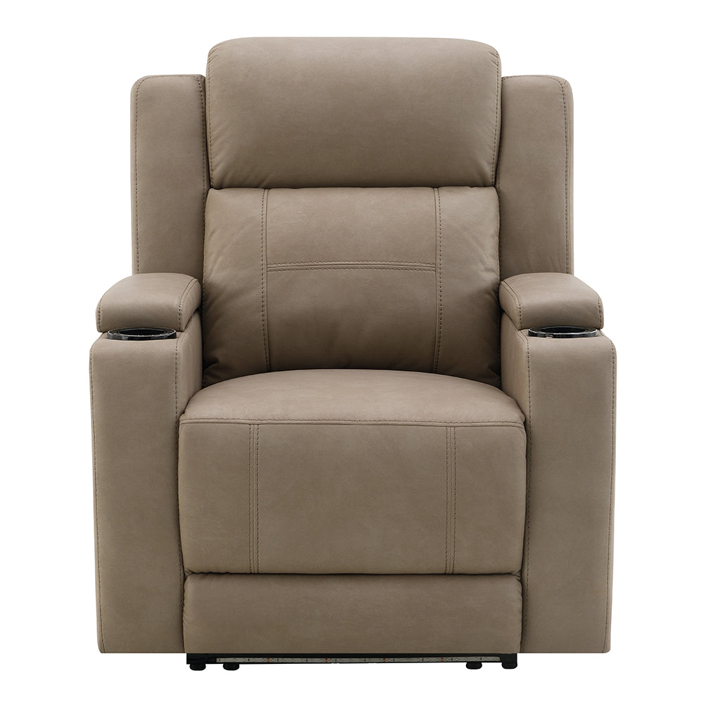 Lugo Camel Leather Aire Power Motion Recliner w/Cup Holder