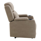 Lugo Camel Leather Aire Power Motion Recliner w/Cup Holder