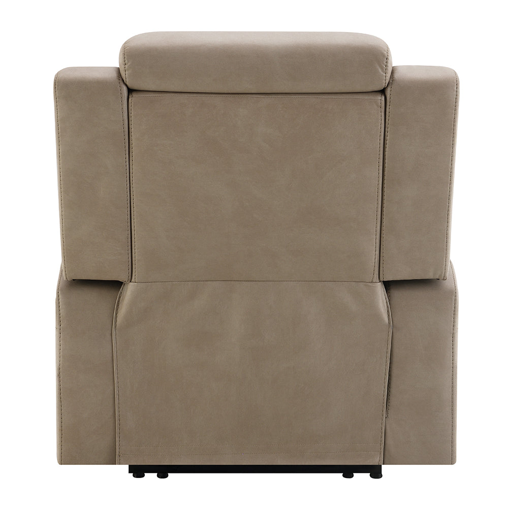 Lugo Camel Leather Aire Power Motion Recliner w/Cup Holder