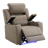 Lugo Camel Leather Aire Power Motion Recliner w/Cup Holder