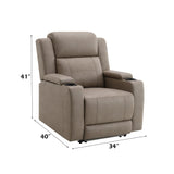 Lugo Camel Leather Aire Power Motion Recliner w/Cup Holder
