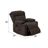 Lusio Brown Power Motion Recliner w/Lift & Cup Holder