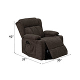 Lusio Brown Power Motion Recliner w/Lift & Cup Holder