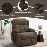 Lusio Brown Power Motion Recliner w/Lift & Cup Holder