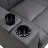 Leuco Gray Power Motion Recliner w/Cup Holder, Control, LED & Power Headrest