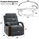 Kayla Gray Power Recliner w/Lift & Heating & Massage