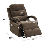 Kayla Chocolate Power Recliner w/Lift & Heating & Massage