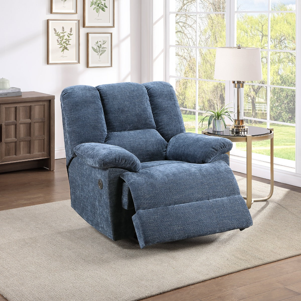 Benson Blue Power Motion Recliner