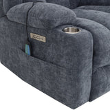 Omarion Blue Power Recliner w/ Lift, Heating & Massage