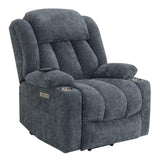 Omarion Blue Power Recliner w/ Lift, Heating & Massage