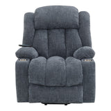 Omarion Blue Power Recliner w/ Lift, Heating & Massage